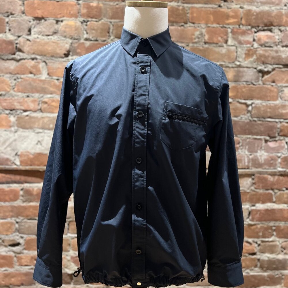 Sacai Lightweight Shirt Jacket – Navy Ripstop (Model 24-03483M)